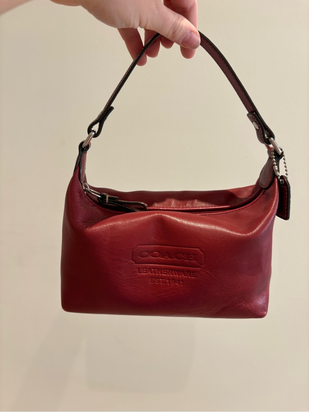 Coach Vintage Red Leather Mini Shoulder Bag